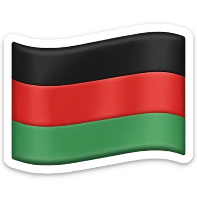 red on top, black in the middle, and green bottom horizontal stripe flag sticker