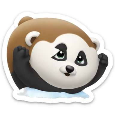 Oso abrazando a pingüino sticker