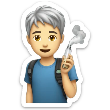 vaping kid sticker
