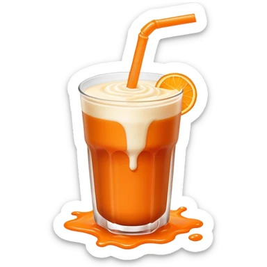 Thai tea with a splash of milk inside sticker