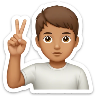 Boy hilding up middle finger sticker