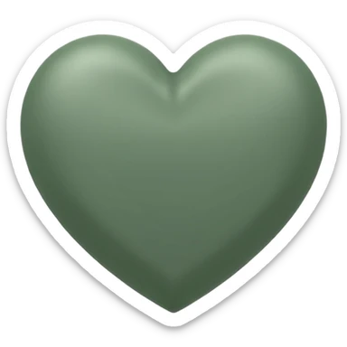 sage green heart sticker