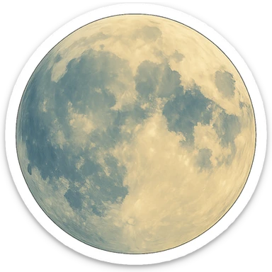 realistic ghibli style moon sticker