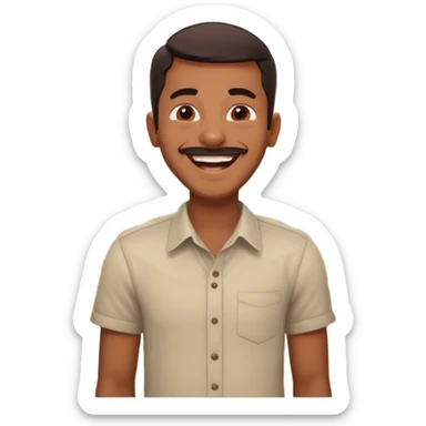 a guy from kerala laughing need his back ground in shop sticker