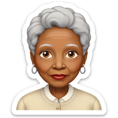 Black woman 80 yrs old thin sticker
