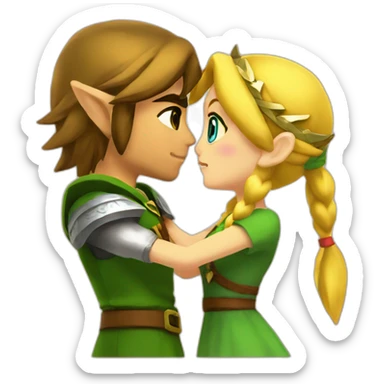 zelda and link kiss love sticker