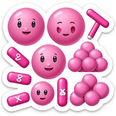 pink math symbols - addition, subtraction, multiplication, division sticker