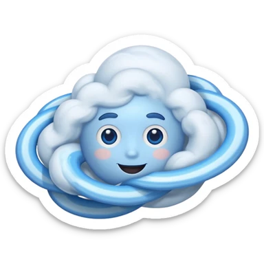 the planet Neptune, cartoonish and playful sticker