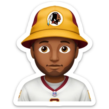 Washington Redskins hat on a man emoji sticker