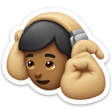 Holding ear out listening  sticker