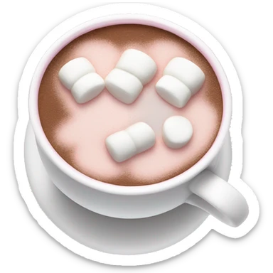 Light Pink mug of hot chocolate with marshmallows  sticker