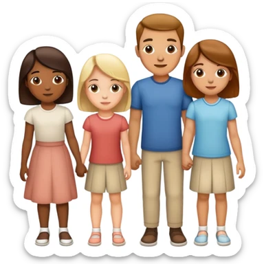 2 parents, 2 girls, 2 boys sticker
