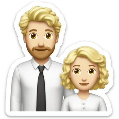 Paar blond und rothaarig mit weißen Pudel sticker