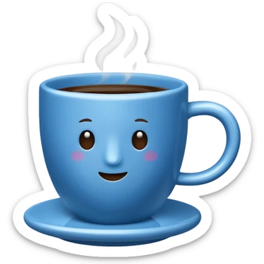 hot blue coffe cup sticker