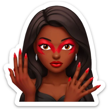 Baddie slay with nails and juicy lips sticker