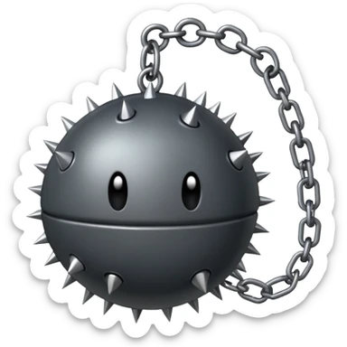 iPhone text message emoji size ball, and chain with spikes sticker