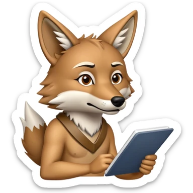 Coyote taking notes  sticker