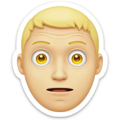 The yellow circle face guy in a cringe face sticker