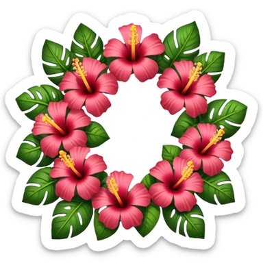 Hibiscus lei sticker
