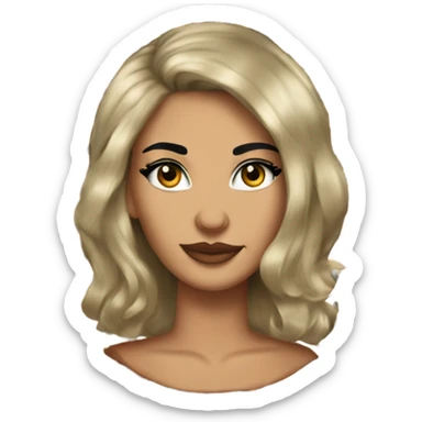 Tanned woman with black hair pin up leopard  sticker