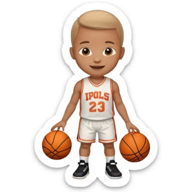 A baby basketball player sticker