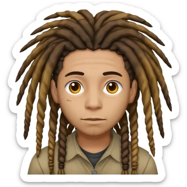 Dreads not smiling and mixed skin color emoji sticker