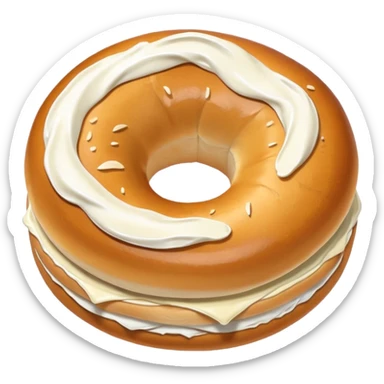 Bagel and cream cheese sticker