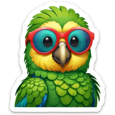 Parrot with shiny sunglasses sticker