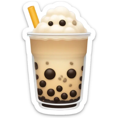 1 boba tea with middle sized tapioka balls  sticker