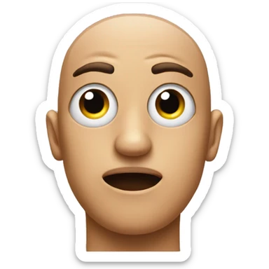 Emoji with one eye one and one half way closed sticker