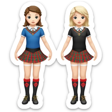 Highland dancing argyle just over the knee socks, tartan miniskirt and highland dancing shoes sticker