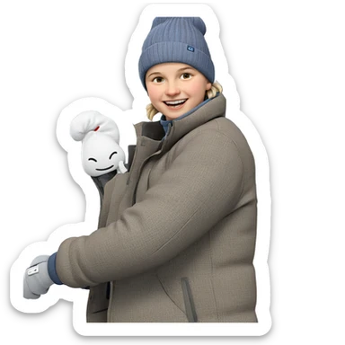 smiling boy in winter hat sticker