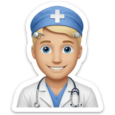 Shirtless Muscular blonde guy nurse sticker