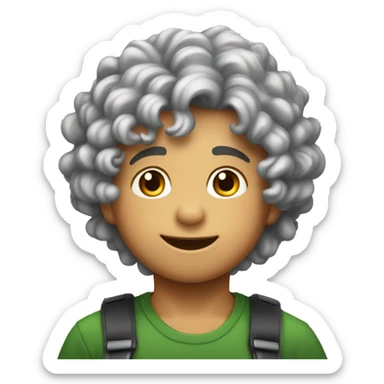 Niño de 3 años pelirrojo con rizos feliz sticker