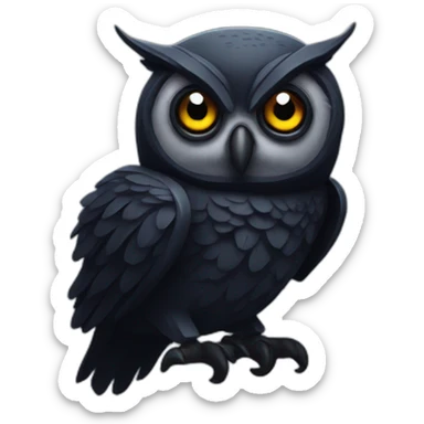 dark cyberpunk owl dark eyes sticker