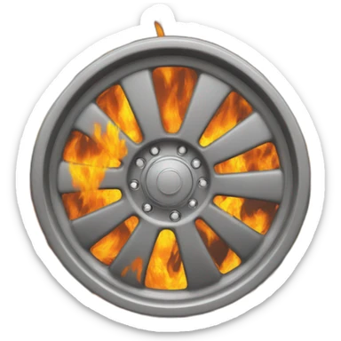 fire car wheel sticker