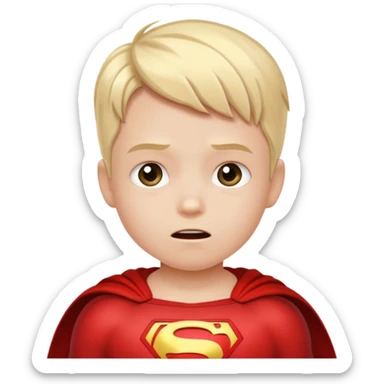 Ein Kind fühlt sich hilflos und beginnt sich wie ein bewunderter Superheld zu verhalten sticker