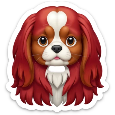 ruby colored king charles cavalier sticker