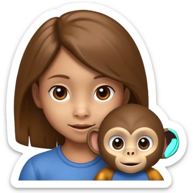 8 year old child girl look like 🐒 sticker