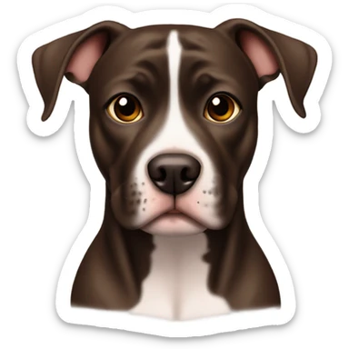 Dark brown staffordshire terrier with big brown eyes sticker