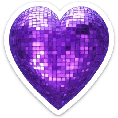 disco heart purple sticker