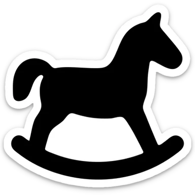 solid filled rocking horse icon sticker