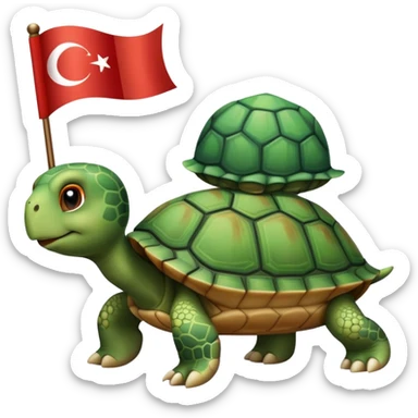 A cute lovely turtle which Turkish flag is its shell sticker