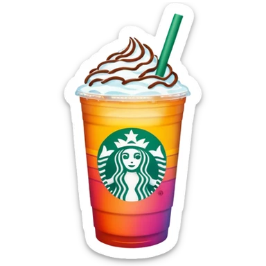 starbucks summer drink on a summer background (ios emoji style) sticker