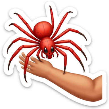 spider biting arm sticker