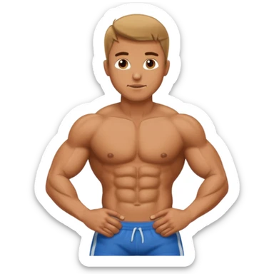 man doing abdominals sticker