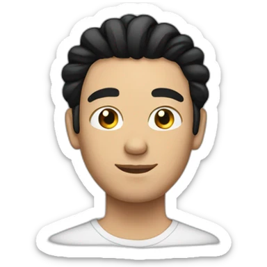 white guy with black hair in a man bun sticker