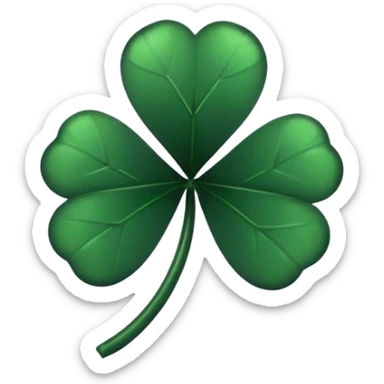 black 5 leaf clover sticker
