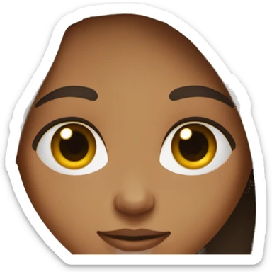 Girl with medium brown skin, brown eyes and dark long hair sticker