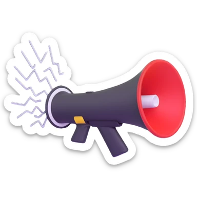 megaphone with sound waves sticker